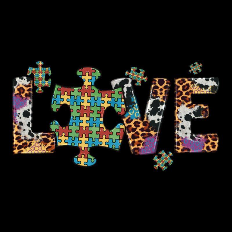 Love Autism Awareness Leopard Cowhide Heavy Core Tee by Artiststas | Teevron