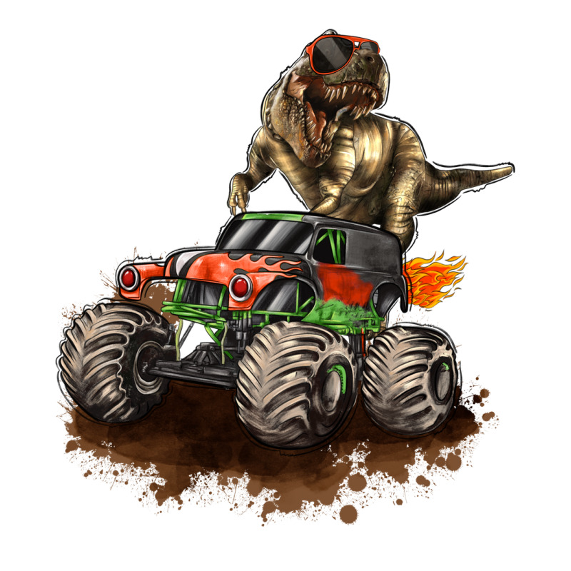 Monster Truck And T Rex Dinosaur Heavyweight Hoodie by LillyAllenDesigns | Teevron