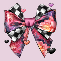 Coquette Bow Floral Checkered Pattern Ladies Tee | Teevron