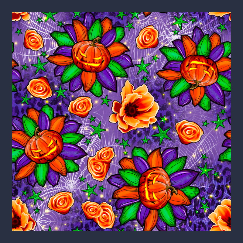 Pumpkin Flower Halloween Seamless Pattern Heavyweight Sweatshirt by BundleAndBundleShop | Teevron