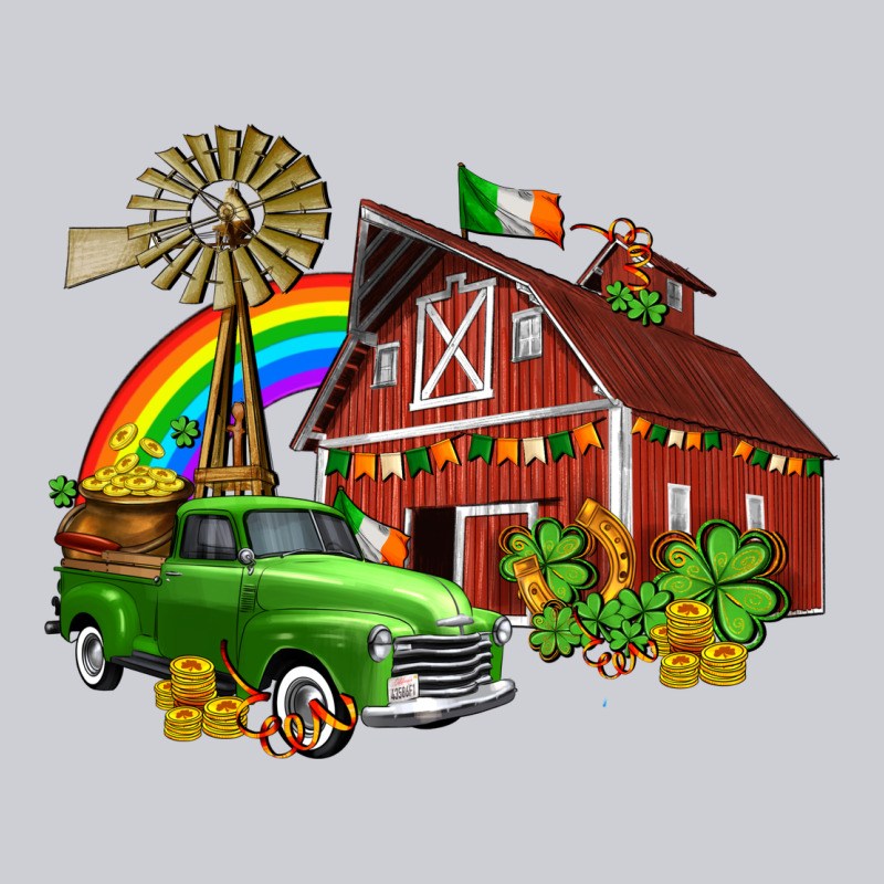 Barn St Patricks With Truck And Shamrocks Heavyweight Sweatshirt by AdoDesignShop | Teevron