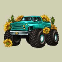 Monster Truck With Sunflower Western Heavy Core Tee | Teevron