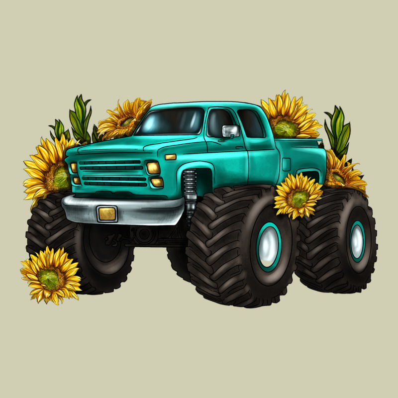 Monster Truck With Sunflower Western Heavy Core Tee by texasbilliewilder | Teevron