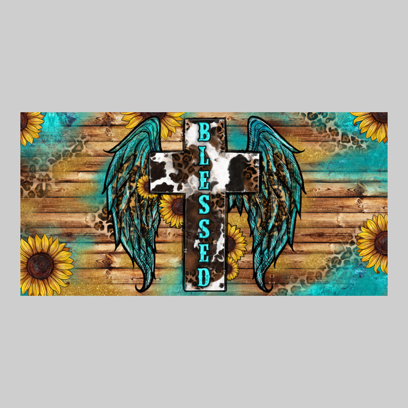Western Blessed Cros Sunflowers Licence Plate Premium Tee by RanaPortraitStore | Teevron