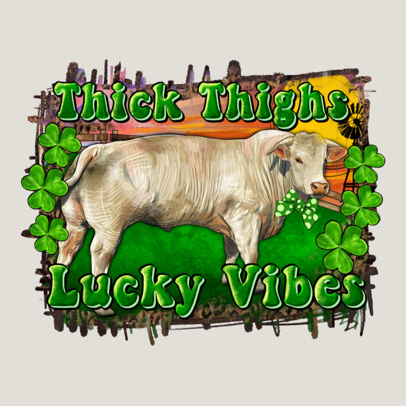 Thick Thighs Lucky Vibes Charolais Bull Heavy Core Tee by RanaPortraitStore | Teevron