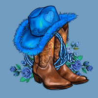 Valentines Day Blue Boots Cowgirl Hat And Roses Urban Heavy Tee | Teevron