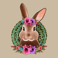 Western Leopard And Flowers Easter Bunny Long Sleeve Tee | Teevron