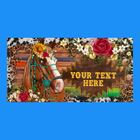 (preview)western Turquoise Gemstone Horse Cowhide Leopard Floral Backg Classic Tee | Teevron