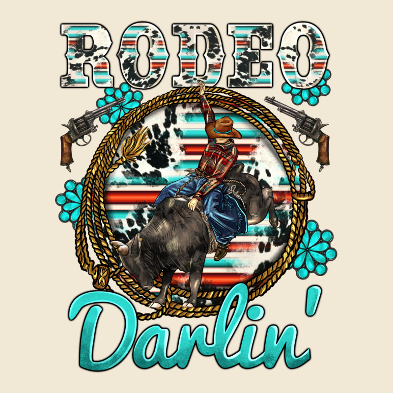 Western Rodeo Darlin' Bullfighter Serape Cowhide Turquoise Gemstones Premium Tee by BarkalooDesign | Teevron