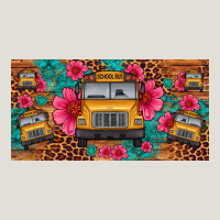 School Bus Leopard Gemstone License Plate Heavy Core Tee | Teevron