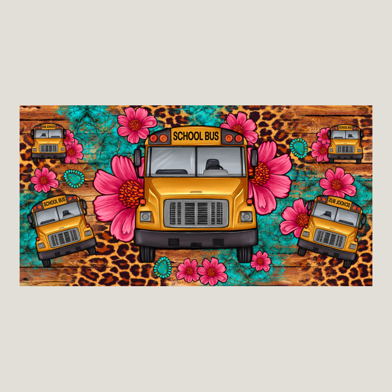 School Bus Leopard Gemstone License Plate Heavy Core Tee by Artiststas | Teevron