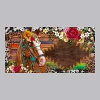 Western Turquoise Gemstone Horse Cowhide Leopard Floral Background Lic Classic Tee | Teevron