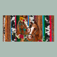 Western Horses Gemstone Horse Cowhide Leopard Floral Background Licens Classic Tee | Teevron