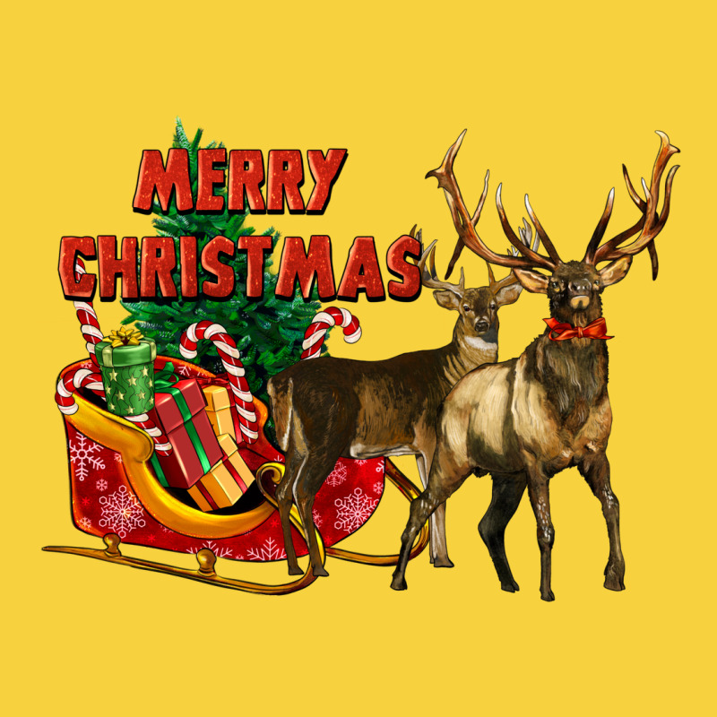 Merry Christmas Two Deers Premium Sweatshirt by LillyAllenDesigns | Teevron