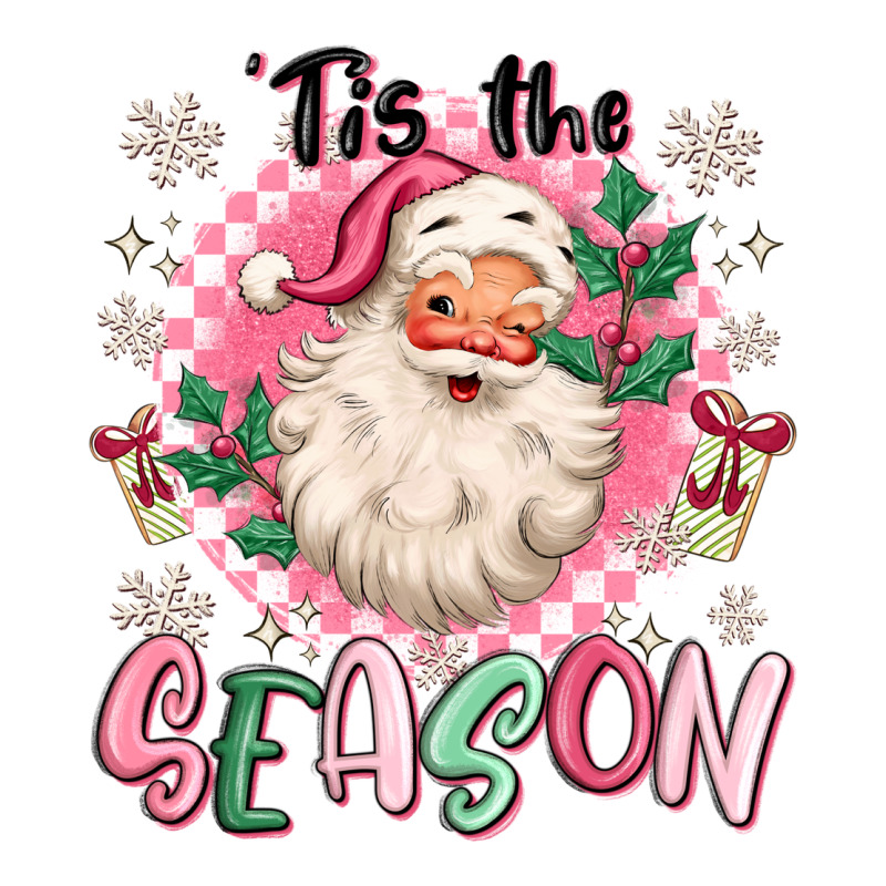 Pink Santa 'tis The Season Ladies Tee by MaliasSmallBusiness | Teevron