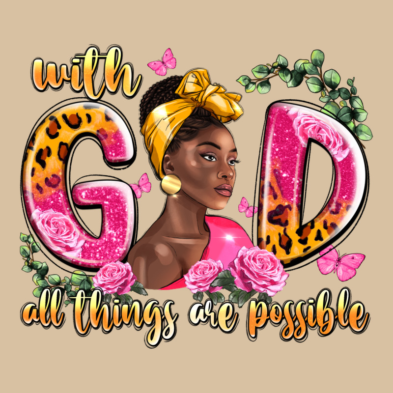 With God All Things Are Possible Black Woman Heavyweight Hoodie by LillyAllenDesigns | Teevron