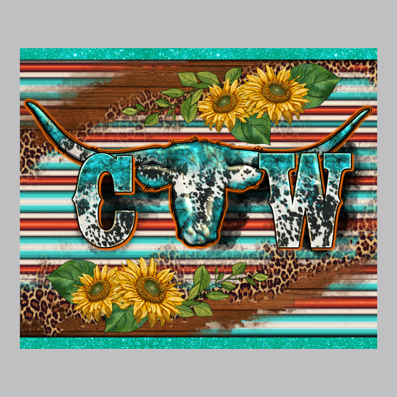 Western Cow Serape Leopard Sunflowers Mousepad Long Sleeve Tee by BarkalooDesign | Teevron