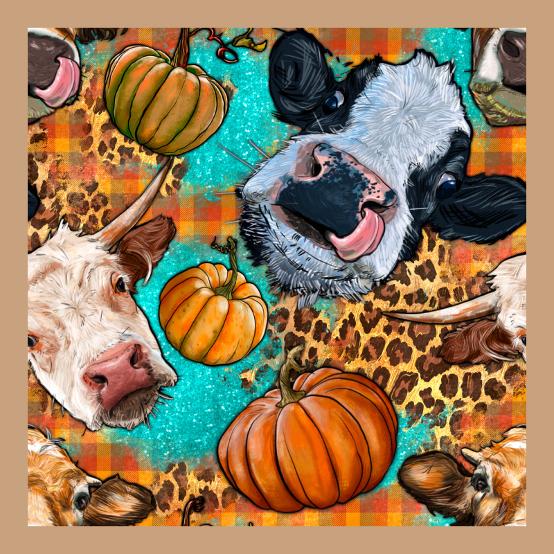 Autumn Cows Seamless Pattern Vintage Tee by BundleAndBundleShop | Teevron