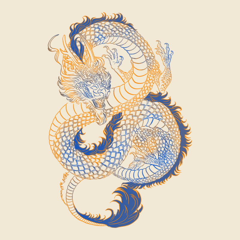 Blue And Orange Dragon Premium Tee by RanaPortraitStore | Teevron