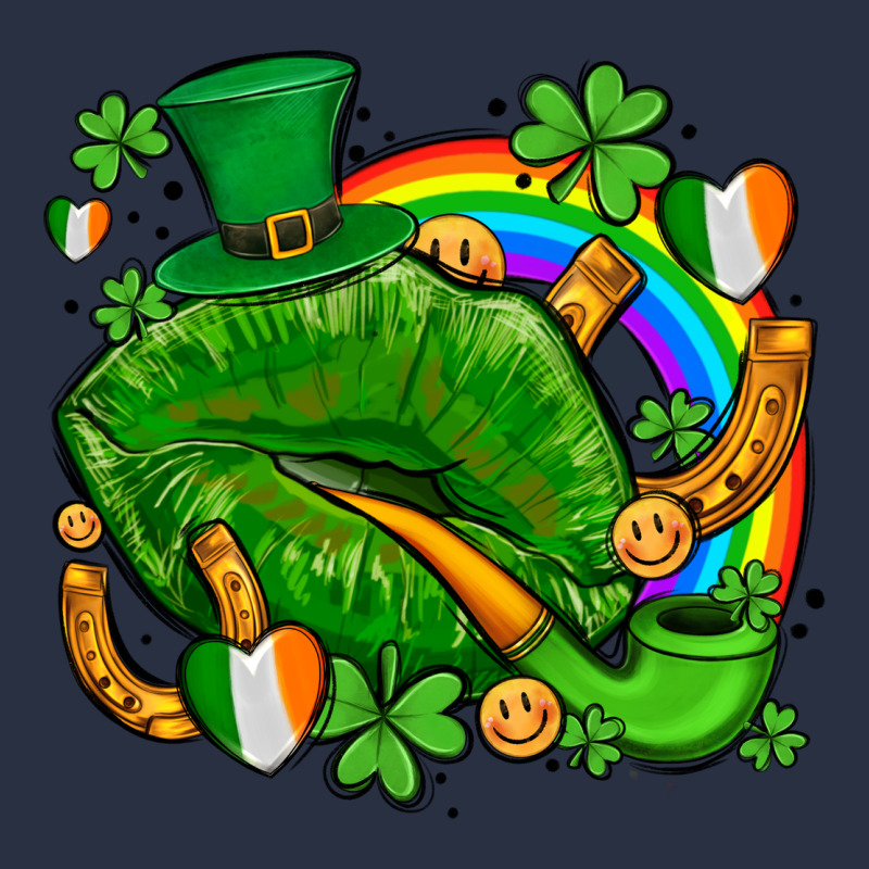 St Patricks Lips With Horseshoe Rainbow And Shamrocks Heavyweight Sweatshirt by AdoDesignShop | Teevron
