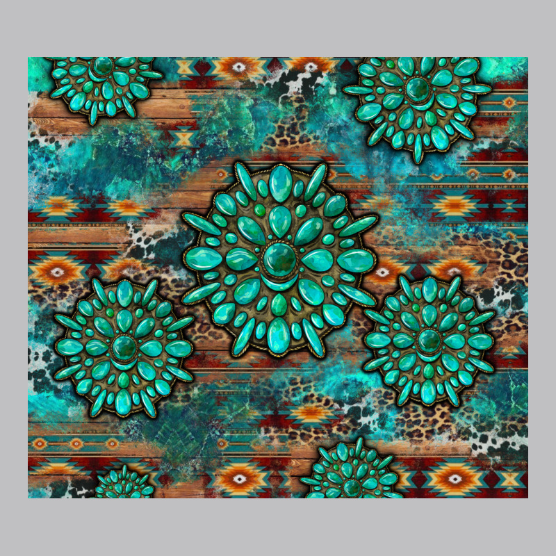 Gemstone Turquoises Aztec Leopard Cowhide Classic Tee by Artiststas | Teevron