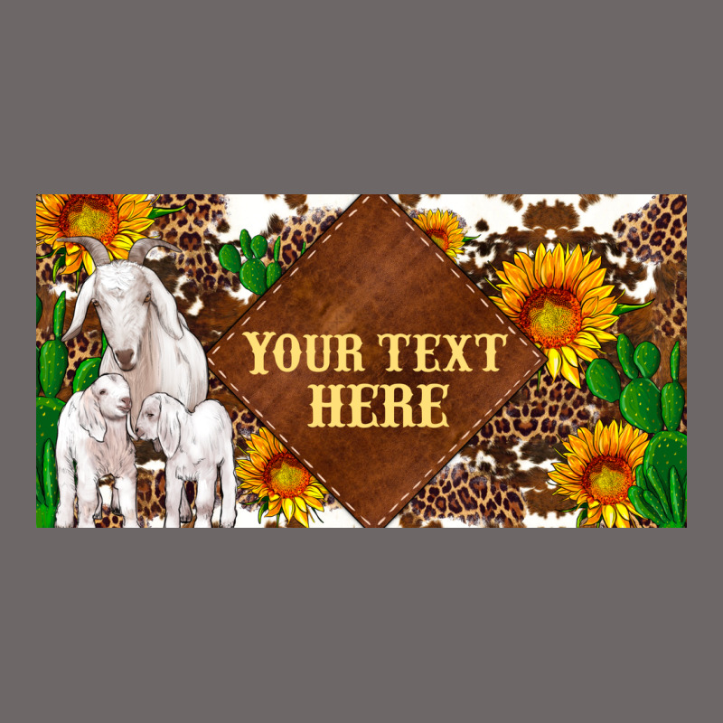 (preview)baby Goats And Sunflower And Cactus With Cowhide License Plat Classic Tee by Artiststas | Teevron