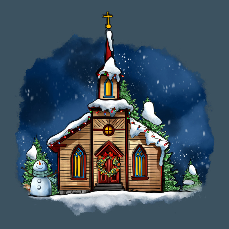 Christmas Church And Snow Urban Heavy Tee by AdoDesignShop | Teevron