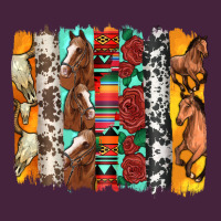 Western Horses Roses And Bullskulls Wıth Cowhide Amd Serape Brushstro Classic Tee | Teevron
