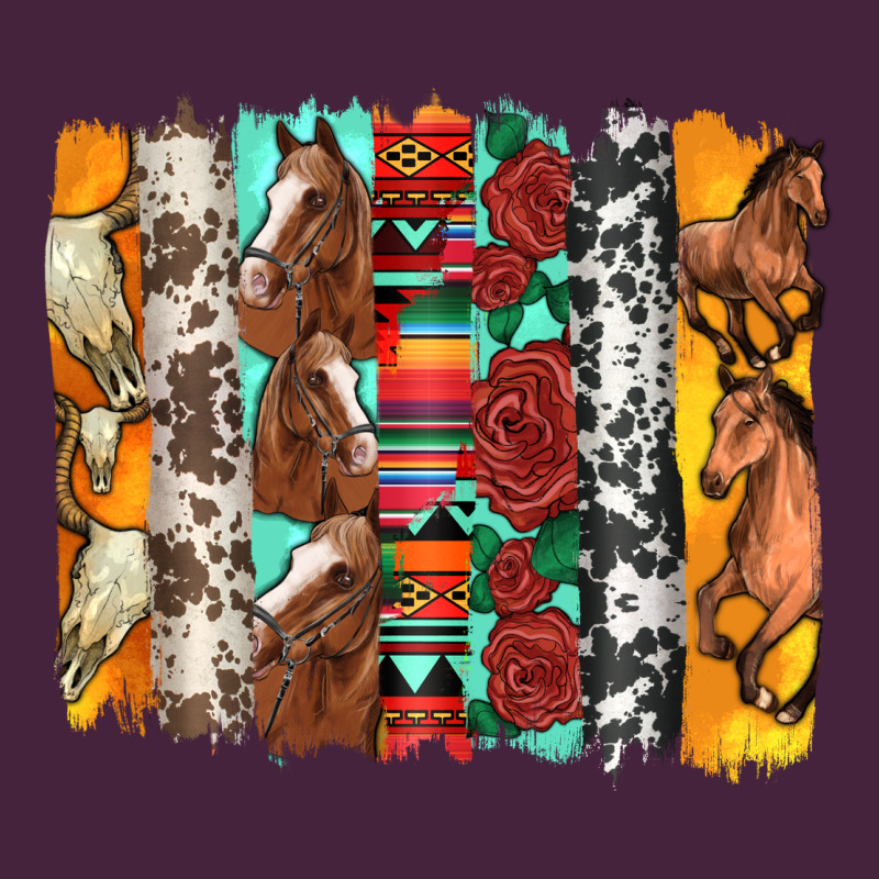 Western Horses Roses And Bullskulls Wıth Cowhide Amd Serape Brushstro Classic Tee by Artiststas | Teevron