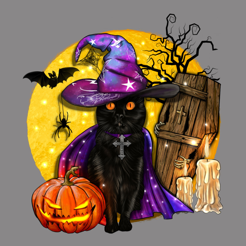 Black Witch Cat Coffin And Moon Vintage Tee by BundleAndBundleShop | Teevron