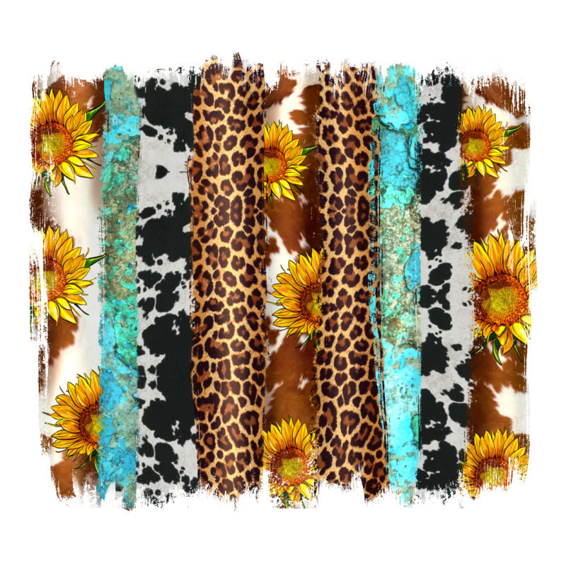 Western Cowhide Leopard Turquoise Brushstrokes Classic Tee by Artiststas | Teevron