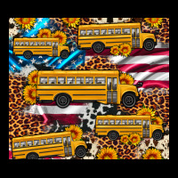 School Bus American Flag Sunflower Cowhide Leopard Heavy Core Tee | Teevron