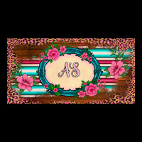 Preview Western Pink Flovers Leopard Serape   License Plate Template Long Sleeve Tee | Teevron