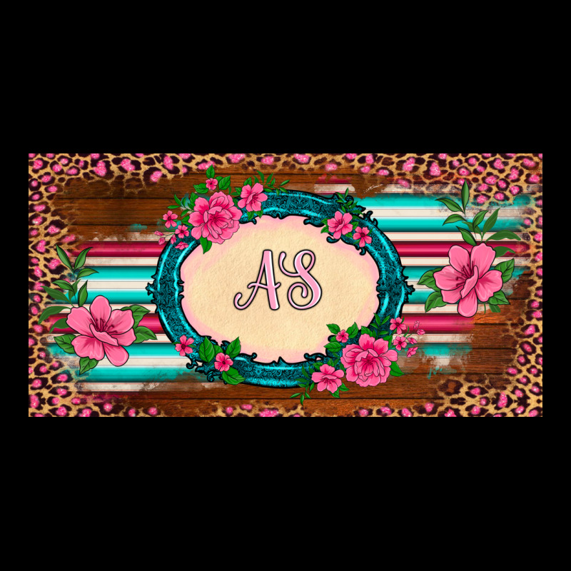 Preview Western Pink Flovers Leopard Serape   License Plate Template Long Sleeve Tee by BarkalooDesign | Teevron