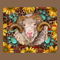 Merino Ram With Sunflowers And Gemstone Mousepad Premium Tee | Teevron