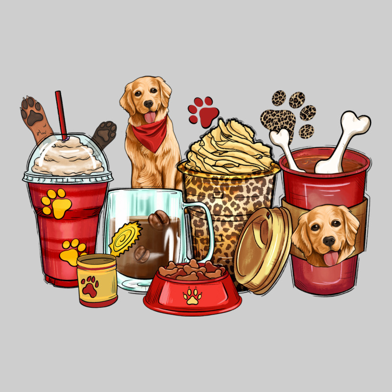 Golden Retriever Coffee Cups Premium Tee by Zillion Design Studio | Teevron