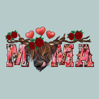 Valentine's Day Mama Black Highland Cow Heavy Core Tee | Teevron