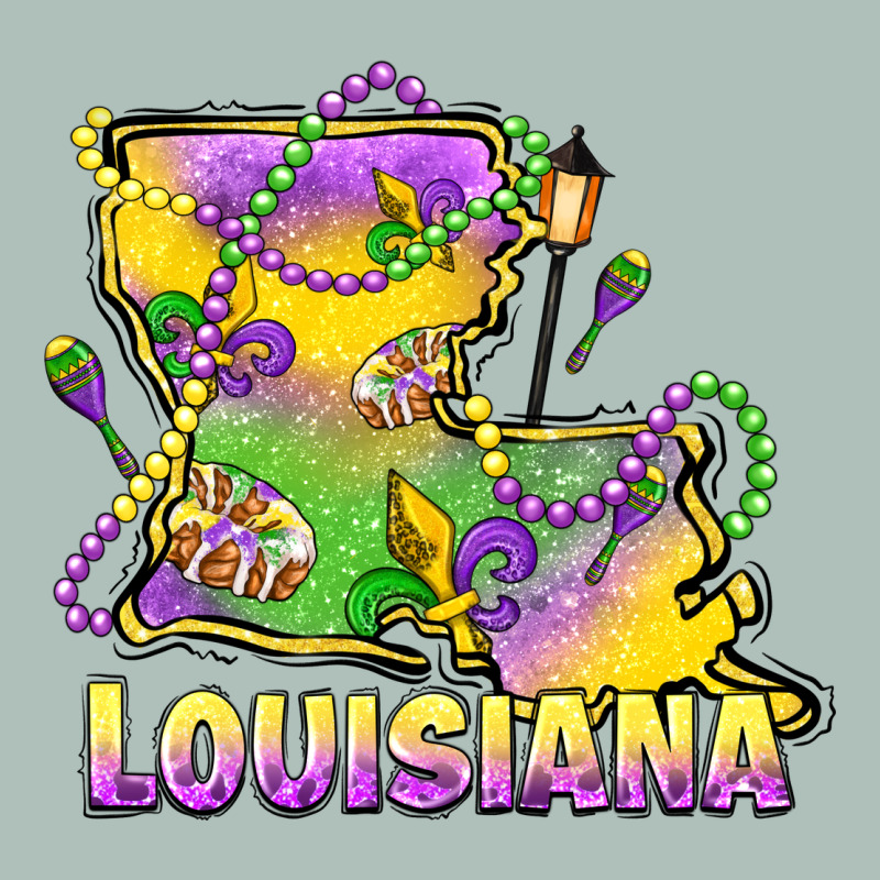 Louisiana Mardi Gras State Map Heavyweight Hoodie by LillyAllenDesigns | Teevron
