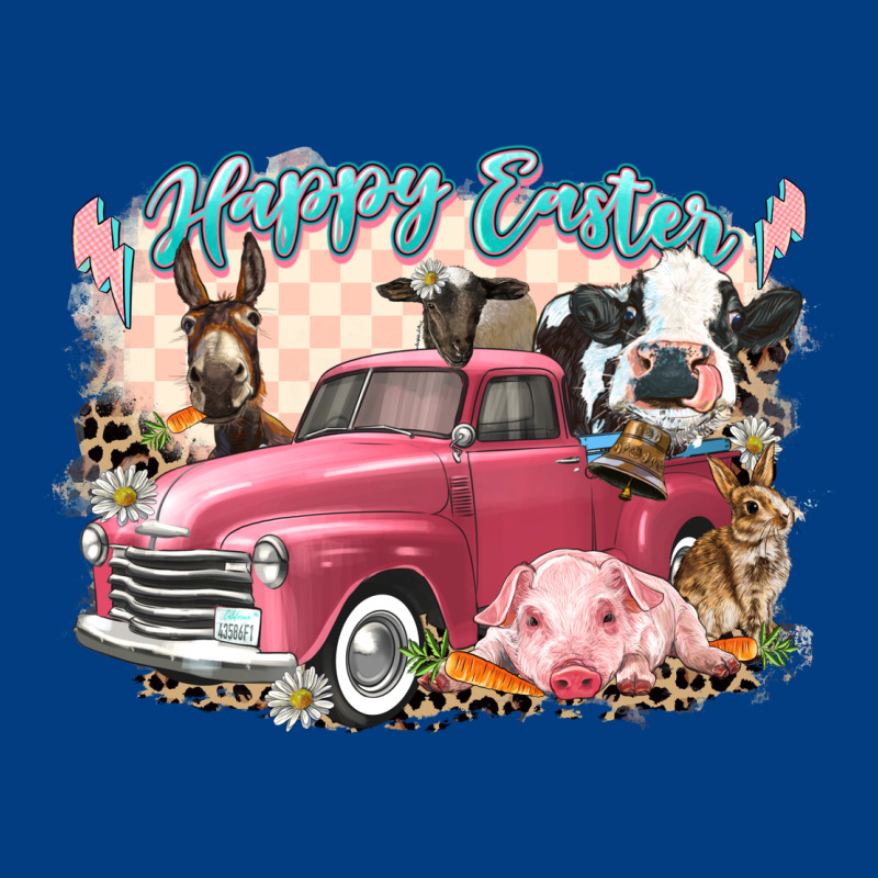Happy Easter Truck With Easter Farm Animals Premium Sweatshirt by LillyAllenDesigns | Teevron