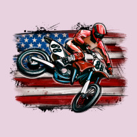 Dirt Bike American Flag Ladies Tee | Teevron