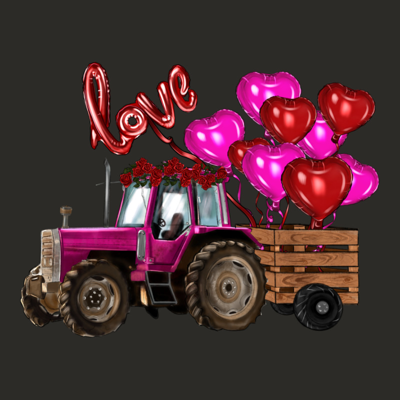 Valentine's Day Pink Tractor With Pin Heart Balloons Heavy Core Tee by RanaPortraitStore | Teevron