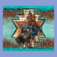 Western Rodeo Bullfighter Aztec Leopard Turquoise Long Sleeve Tee | Teevron