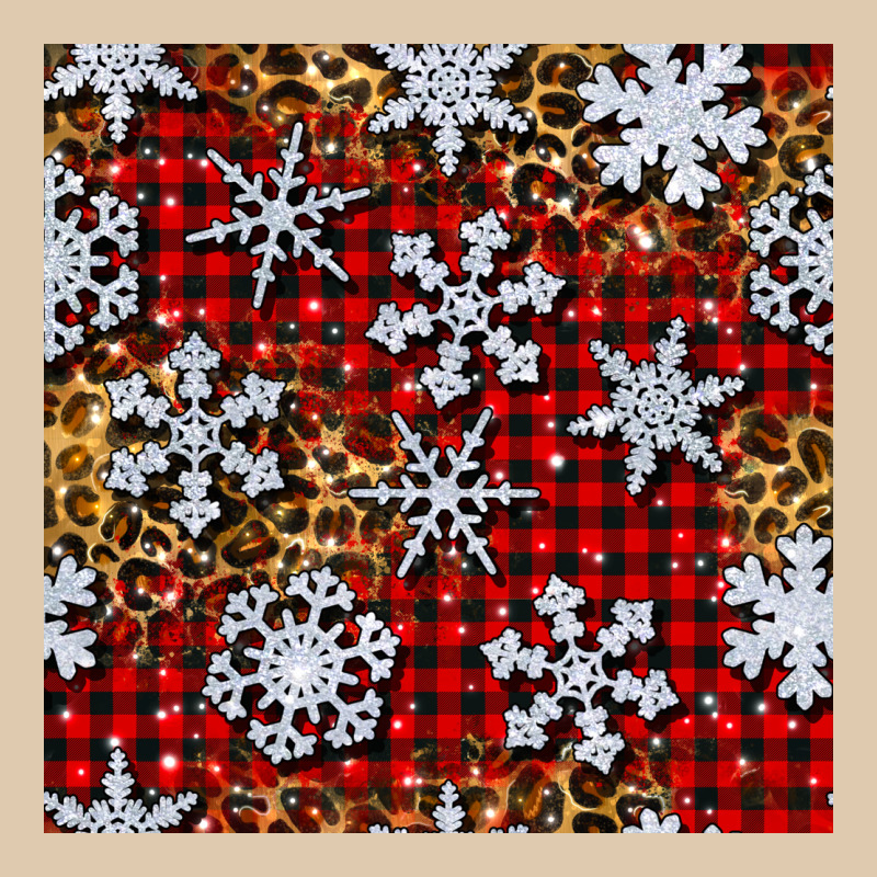 Christmas Snow Crystals With Plaid Seamless Pattern Heavyweight Sweatshirt by BundleAndBundleShop | Teevron