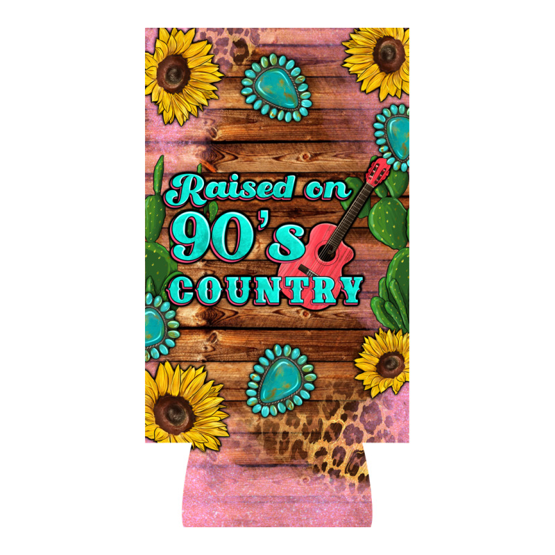 Raised 90's Country Guitar Cactus Sunflower's 12 Oz Can Cooler  (slim) Urban Heavy Tee by Artiststas | Teevron