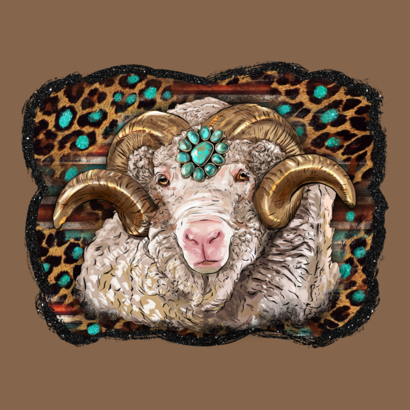 Merino Ram With Leopard Background Premium Tee by BarkalooDesign | Teevron