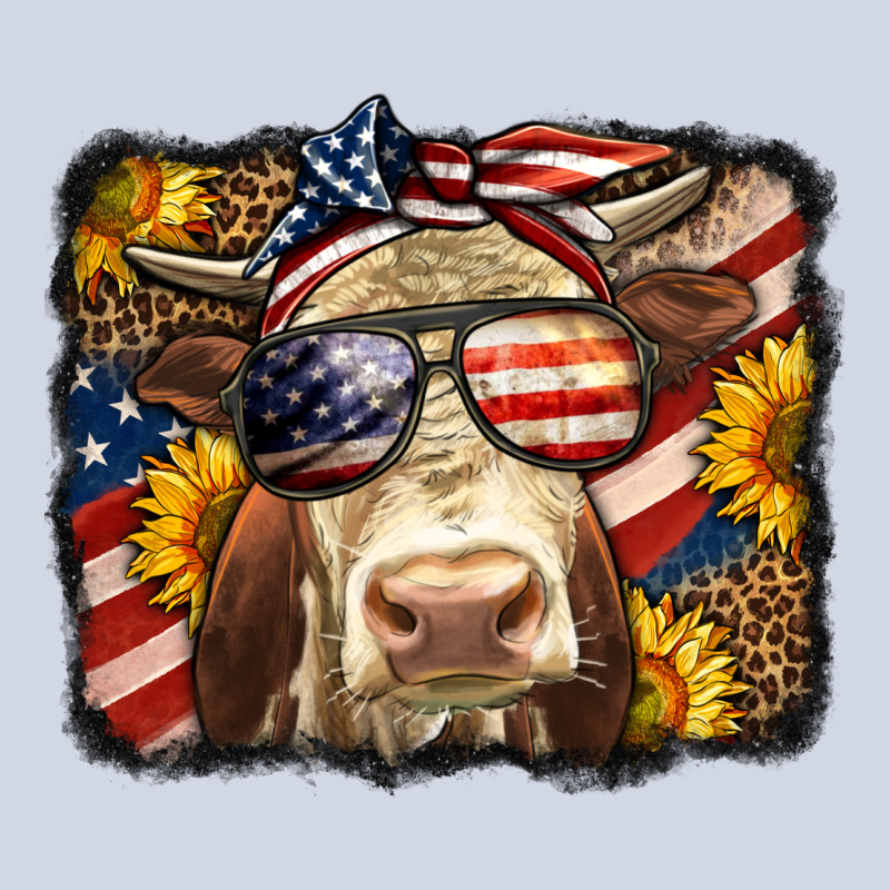 Western 4th Of July Cow Background Premium Sweatshirt by LillyAllenDesigns | Teevron
