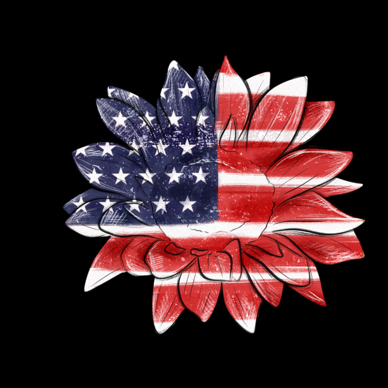American Flag Sunflower Ladies Tee by MaliasSmallBusiness | Teevron