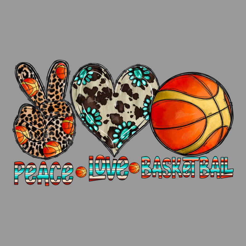 Peace Love Basketball Vintage Hoodie by CowhideDigitalArt | Teevron