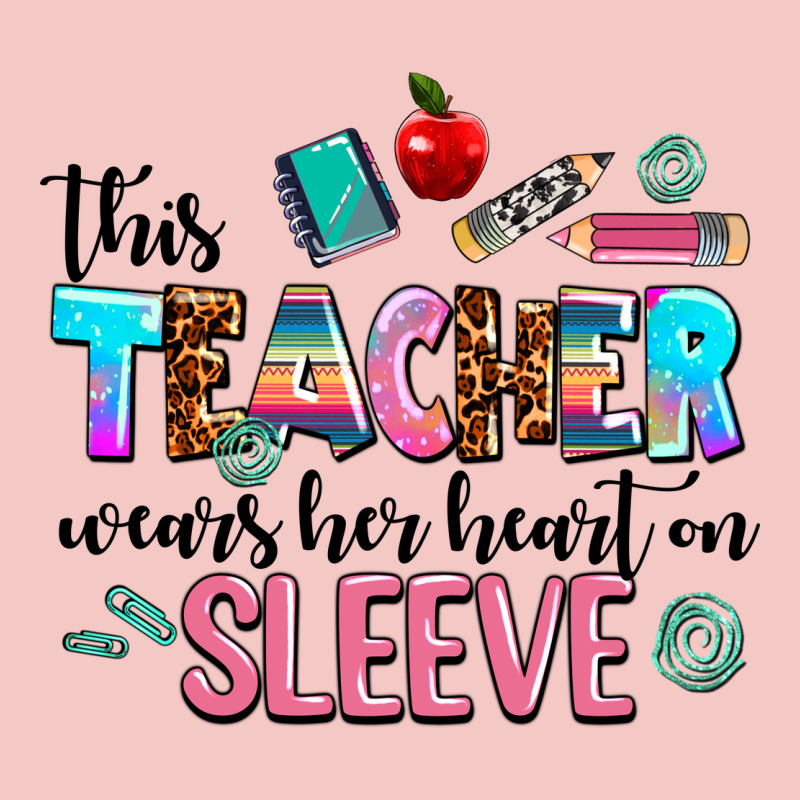 This Teacher Wears Her Heart On Sleeve Urban Heavy Tee by AdoDesignShop | Teevron