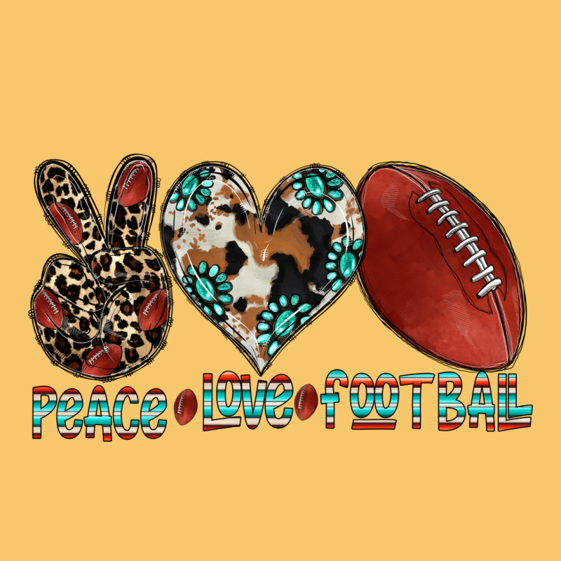 Peace Love Football Vintage Hoodie by CowhideDigitalArt | Teevron